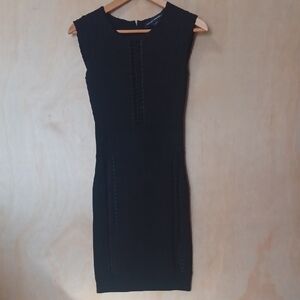 French Connection Cruz Danni Cap Sleeve Bodycon Dress Black Size 2